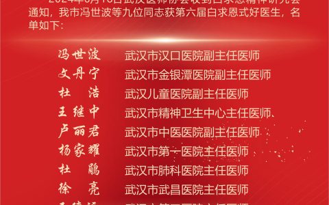 授予第六届白求恩式好医生及提名者的通知